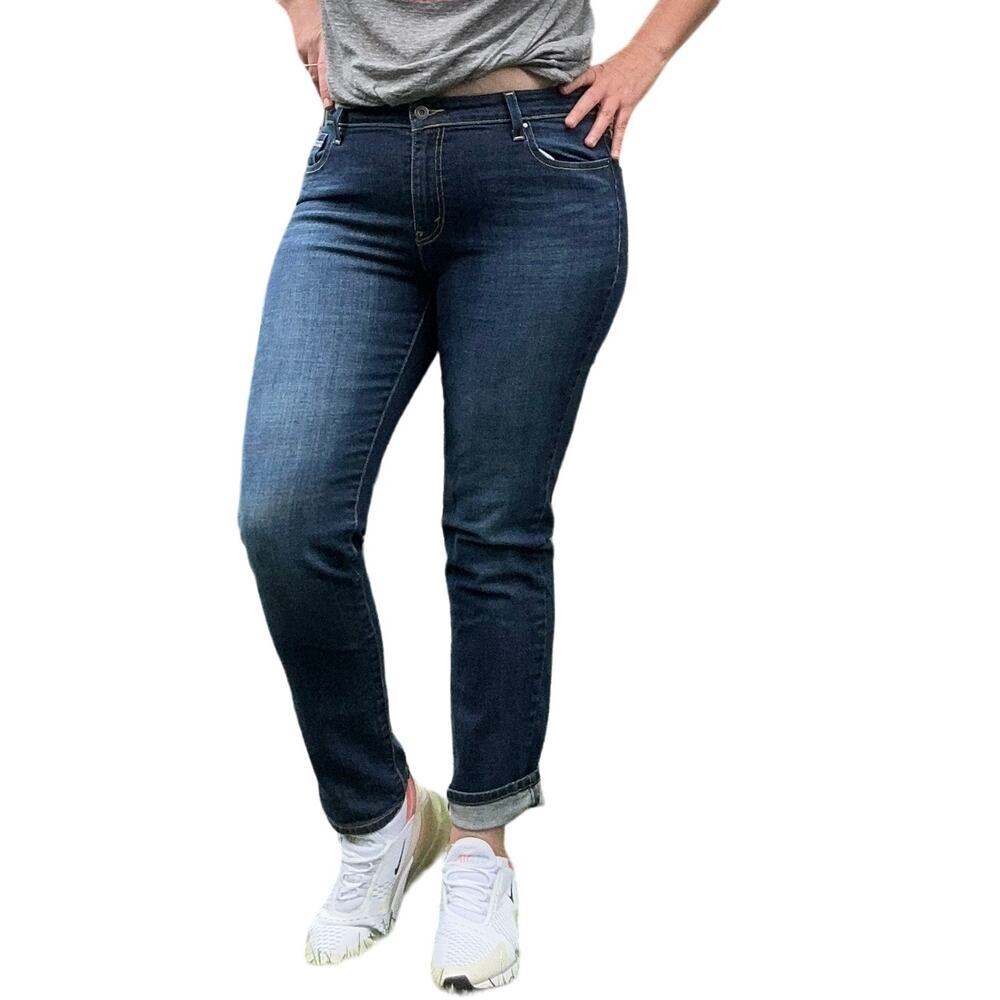 Levis Mid Rise Skinny Jeans‎ Dark Wash Size 16M 99% Cotton Pants Fit Snug 14